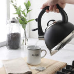 Mr. Coffee Clarefield 2.4 Qt Whistling Tea Kettle – Matte Black Stovetop Water Kettle with Lid, Heat-Resistant Nylon Handle and Knob, Stainless Steel Trim - Image 3