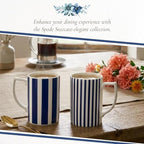 Spode Steccato Collection - 12oz Coffee Mug with Large Handles, Stripe Cobalt Blue (Set of 4) | Fine Earthenware | Dishwasher and Microwave Safe | Cup For Coffee, Tea, Latte, and Hot Chocolate - Image 5
