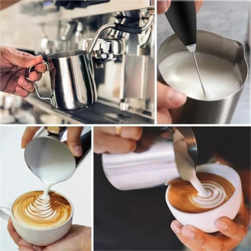 Milk Frother Cup Stainless Steel 350/600/1000ml Milk Creamer Frothing Pitcher with Scale Stainless Steel Espresso Cups Latte Cup Frother Coffee Accessories(1000ML With Scale) - Image 5