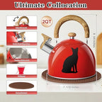 ARC 2-Quart Red Whistling Tea Kettle with Magic Color Changing Design - Image 2