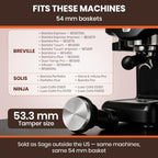 Espresso Tamper 53.3mm – Correct Fit for 54mm Breville/Sage & Ninja Luxe Café – Compatible With Barista Express, Bambino Plus, Solis – Spring Loaded Calibrated Self Leveling Coffee Tamper Tool - Image 3