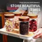 2 Pcs 30 fl.oz Glass Jars with screw Acacia Lids, Food Storage Containers with Airtight Lid,Coffee Container Jar Set for coffee bean,Nut, Candy, Cereal, Snacks,Overnight Oats,Tea,Spice - Image 7