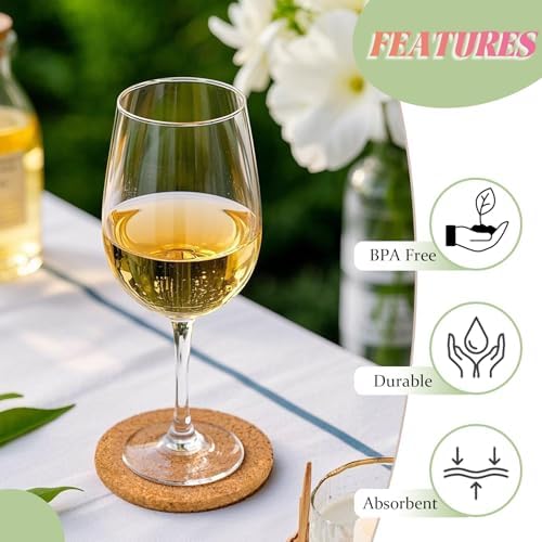 10-100Pcs Custom Coasters Personalized Cork Coasters Bulk Engraved Text/Name/Logo Non-Slip Heat-Resistant Wedding Favors for Guests, Bridal Shower, Business Promotional Gifts (100) - Image 2