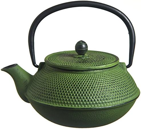 M.V. Trading T7003 Cast Iron Teapot, 21-Ounce, Green Hobnail by MVTrading
