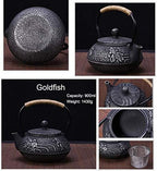 Japanese Tetsubin Tea Kettle Cast Iron Teapot with Stainless Steel Infuser - Image 7