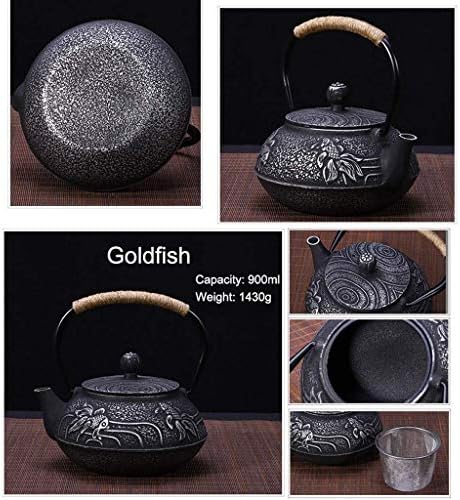 Japanese Tetsubin Tea Kettle Cast Iron Teapot with Stainless Steel Infuser - Image 7