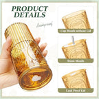 8 Set Vintage Tumbler with Lid and Straw, Iced Coffee Cup, Amber - Image 3