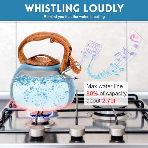 GGC Whistling Tea Kettle for Stove Top, 3.2QT/3L Stainless Steel Tea Kettle - Image 4