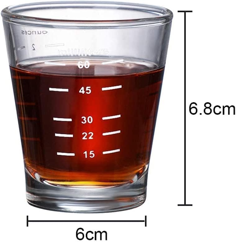 Glass Mug Coffee Cup,2.5oz Espresso Shot Glass Cup Double Spouts Espresso Mug Heat Resistant Mini Measure Glass Extra Small Transparent Coffee Tumbler With Anti-scald Handle 70ml ( Color : B strong Ba - Image 7