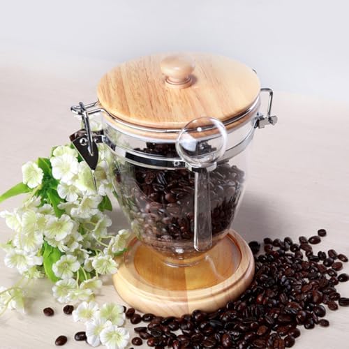 Airtight Coffee Canister with Sealing Lid, Portable Oak Handle Jar - Image 6