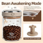 3 Pcs 37oz Coffee Bean Storage Container with Airtight Lid One Way Valve Date Tracker Storage Container with Scoop Glass Airtight Coffee Canister for Flour Cereal Cookies Sugar Tea - Image 3