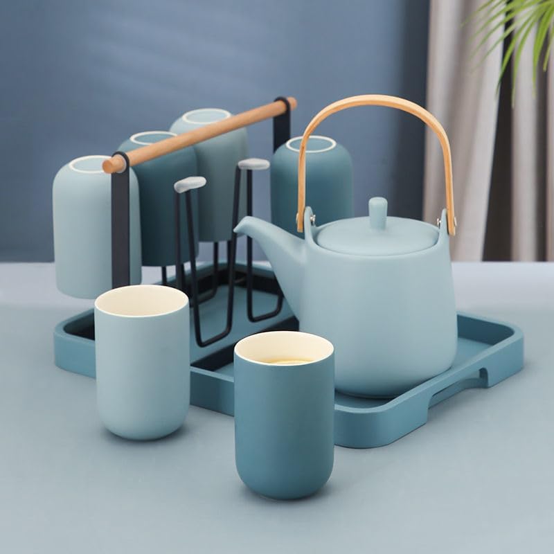 Water Pitcher Water Set Household Water Cup Set Living Room Tea Cup Simple with Tray 6 Pack Water Jug - Image 3
