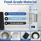 Blue Travel Electric Kettle, LCD Display with 6 Temperature Settings, 304 Stainless Steel, 450ml/15.2oz, Auto Shut-Off and Boil-Dry Protection, Compact Portable Electric Kettle - Image 3