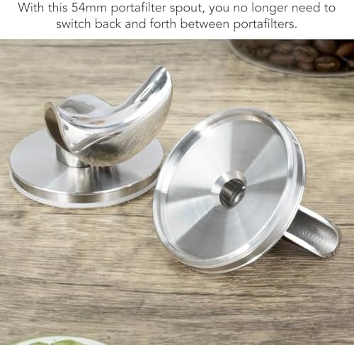 54mm Stainless Steel Portafilter Spout Bottomless to Spouted Coffee Machine Portafilter Spout 304 Stainless Steel with O Rings (Single Spout) - Image 5