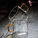 Juice Glass Mugs Set of 2, with Handle, 5 oz/150 ml Clear(Clear) - Image 3
