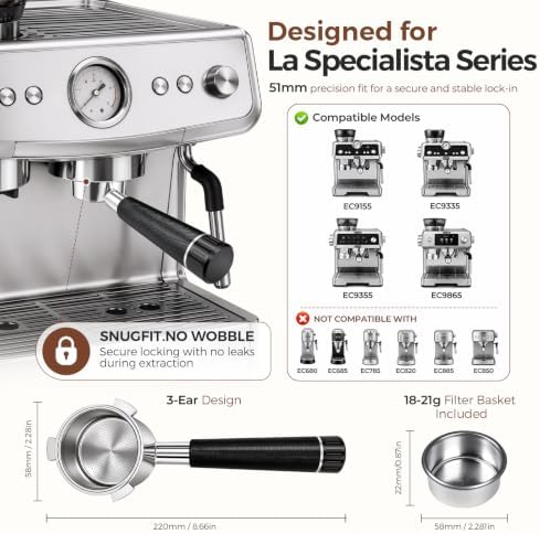 51mm Bottomless Portafilter - Compatible DeLonghi Espresso La Specialista - Image 3