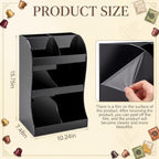 Wenqik 3 Tier Acrylic Coffee Bar Organizer Black Condiment Holder - Image 2