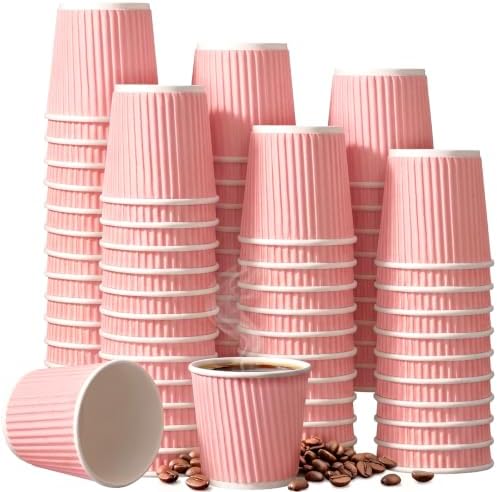 Yaomiao 200 Pcs 4 oz Disposable Espresso Coffee Cups, Pink by Yaomiao