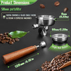 58mm Portafilter for Nuova Simonelli Black Eagle VA388 & Oscar II - Dual Spout Handle with Rosewood Grip, 304 Stainless Steel Basket​ - Image 2