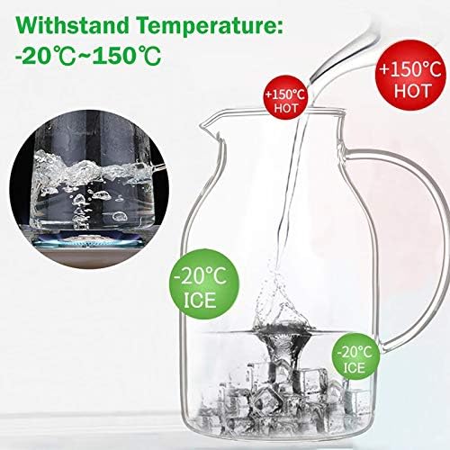 105OZ Glass Pitcher with Lid and Spout - High Heat Resistance Pitcher for Hot/Cold Water & Iced Tea (XL3.0L) - Image 3
