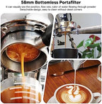 Coffee Products 58mm Coffee Portafilter Aluminum Coffee machine Alloy 2 Ears Bottomless Portafilter Handle with Single Layer Filter Screen 58mm (A2 Beech) - Image 2
