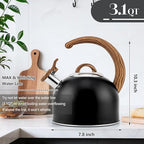 Harriet Whistling Tea Kettle, 3.1QT Food-Grade Steel Stovetop Teapot - Image 4