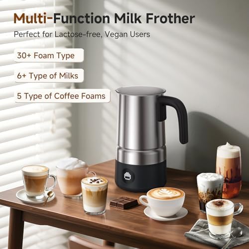 AMZCHEF All-in-1 Milk Frother and Steamer, 17oz Stainless Steel Jug, 600W - Image 3