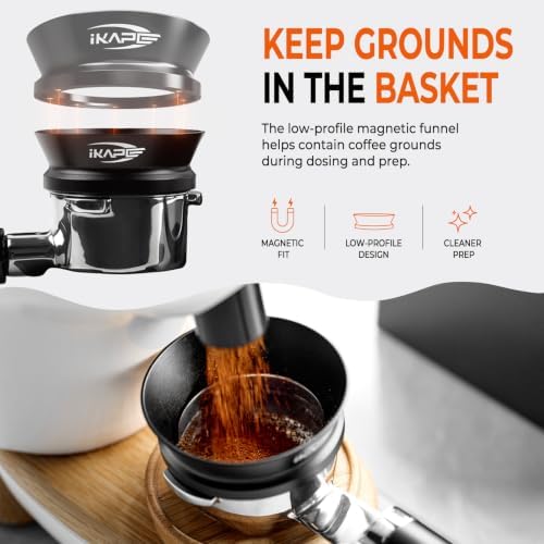 IKAPE 51MM Coffee Tamper Set Black 6 IN 1, Espresso Tool Kit for Making Perfect Shots – Tamper, Distributor, Funnel, Mat, Screen, and Towel - Image 5