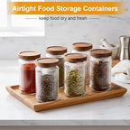 6 Pcs 1000ml/34 oz Vintage Glass Jars with Wood Lids - Image 4