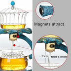YUDIZWS Lazy Kungfu Drip Teapot,Heat Resistant Tea Set,Sturdy High Borosilicate Glass Teapot,Magnetic Water Diversion Semi-Automatic Teapot Set Magic Tea Set of Holiday Gifts,Fortune tea set - Image 5