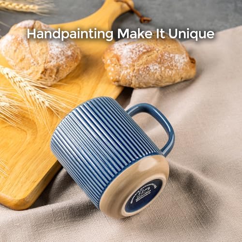 GBhome Coffee Mugs Set of 4, 12 oz Blue Coffee Cups with Large Handle - Image 4