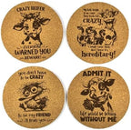 Sarcastic Animals Cork Coaster Set – 20 Pack of Laser Engrave Drink Coasters with Funny Sayings for Home, Office, Parties - Image 3