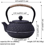 tetsubin Cast iron Tea Kettle workshop Healthy japanese Tea pot with Stainless Steel Infuser（30.4oz） - Image 2