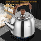 5l Modern Whistling Tea Kettle - Ergonomic 316 Stainless Steel Stovetop Kettle For Fast Boiling, Durable & Stylish, Perfect For Home Or Kitchen Use Sliver 5.3 Quarts - Image 6
