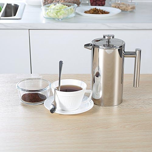 French Press Coffee Maker – Stainless Steel French Press, 34 ounce/1000ml Capacity - Image 5