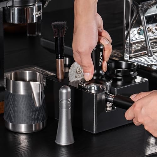 IKAPE 53MM Espresso Tamper Kit 6 in 1, Coffee Tamper, WDT Tool, Magnetic Dosing Funnel, Puck Screen, Milk Pitcher, Cleaning Brush - Image 5