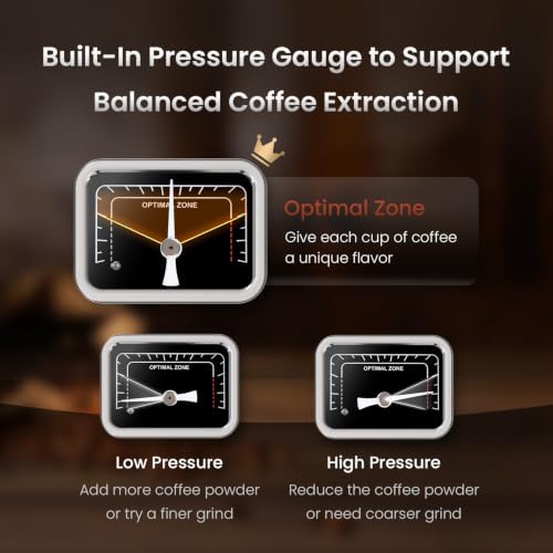 Compact Espresso Machine with Milk Frothing Steam Wand, 20-Bar Pump - Image 7