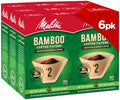 Melitta #2 Cone Coffee Filters, Bamboo, 80 Count (Pack Of 6), 480 Total Filters - Fits all 2-6 Cup Cone Coffee Makers and 1-cup Pour-Over Brewers, Compostable, Tear-Resistant, Made in USA by Unknown