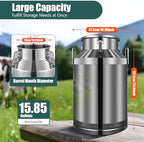 60 L /15.8 Gallon 304 Stainless Steel Milk Can Jug, Heavy Duty Milk Transport Cans Jug with Sealed Lid for Milk Storage Transportation (US Stock) - Image 4