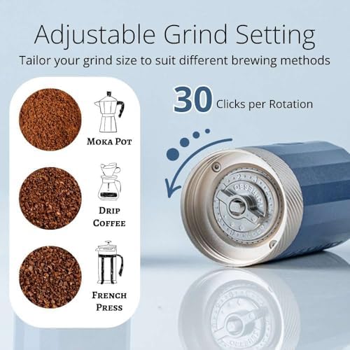 1Zpresso Q Air Manual Coffee Grinder-Purple, Mini Slim Travel Sized Fits in the plunger, Stainless Steel Conical Burr, Numerical Adjustable Setting for Pour Over French Press Cold Brew - Image 2