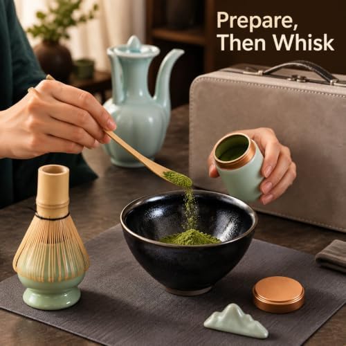 Song Dynasty Tea Set with Tea Whisk, Matcha Powder and Jian Zhan Bowl - Image 3