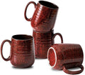 Hasense Red Coffee Mugs Set of 4, 12 oz Coffee Cups Ceramic, Latte Mug with Large Handle for Coffee, Tea, Milk and Chocolate,Easy Hold & Clean, Dishwasher & Microwave Safe by Hasense