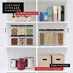 DWËLLZA KITCHEN Airtight Food Storage Containers with Lids – 6 Piece Set Air Tight Kitchen Storage Containers for Pantry Organization and Storage - Clear Plastic BPA-Free - Keeps Food Fresh & Dry - Image 2
