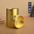 xiexuelian Brass leaf canister sealed tea storage device office desktop decoration tea carry-on storage portable travel Chinese style tea canister黄铜叶罐密封储茶器办公室桌面摆件茶随身仓便携旅行中国风茶叶罐 1Pcs(黄铜摆件-茶叶罐) by Unknown