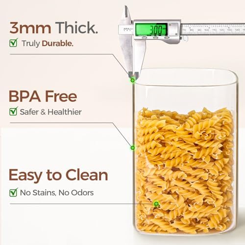 ComSaf Glass Storage Jars with Bamboo Lids 4.6 Qt 2 Pack Large Wide Mouth - Image 4