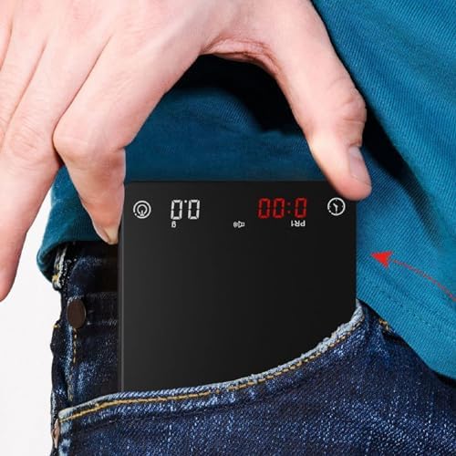 Luocute Coffee Scale Mini Rechargeable Coffee Scale Portable Digital with Timer 0.1g Accurate Scale Removable Silicone Pad for Hand Brewed Coffee Espresso Kitchen Use - Image 5