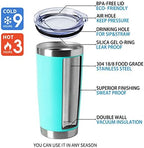 HASLE OUTFITTERS 20oz Stainless Steel Tumblers Bulk, Insulated Travel Cup with Lid, Double Wall Vacuum Coffee Mug for Cold & Hot Drinks 4 Pack, Light Blue - Image 4