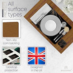 Set of 4 Heat Resistant Cork Placemats for Dining Table with Free Set of 4 Matching Drink Coasters Marble Design 16 x 12 Inches Cork Backed Hard Placemats (Black & Gold) - Image 5