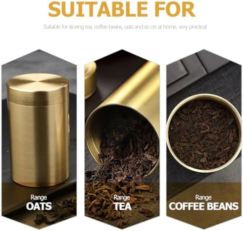 DECHOUS Copper Loose Tea Storage Canister Medium Airtight Copper Tea Leaf Container Portable Coffee Tin Kitchen Food Jar for Home and Office Use - Image 7