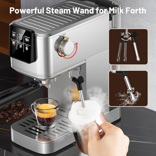 KEENSTAR Espresso Machine 20 Bar with Touch Screen, Hot & Iced Coffee Makers, Stainless Steel Espresso Maker with Rapid Cold Brew & Milk Frother, with Water Tank for Latte, Cappuccino, Gift - Image 5